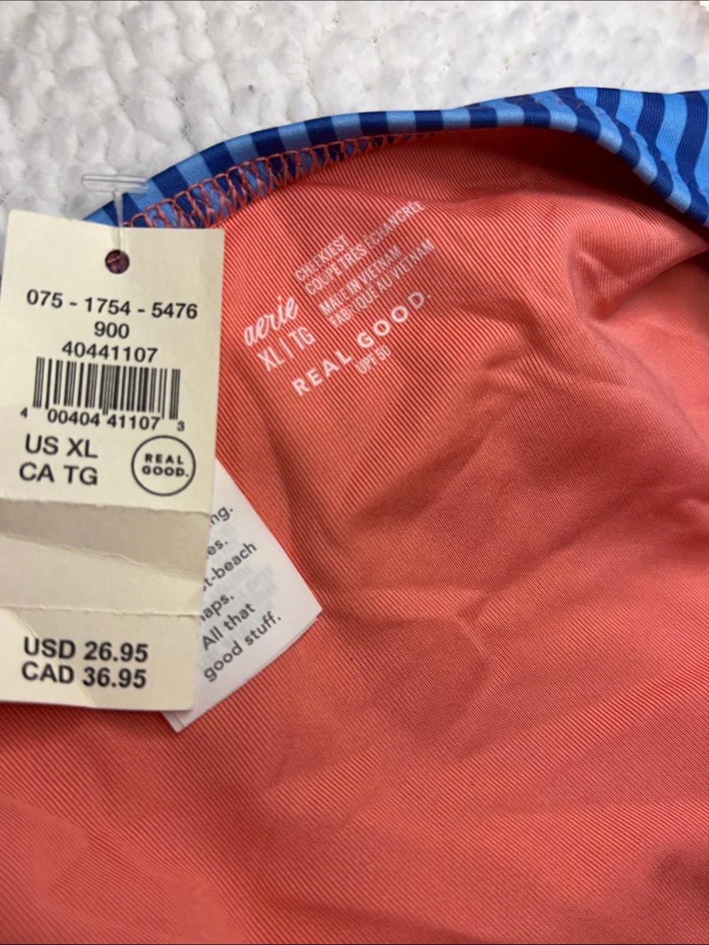 Aerie 3-pc Bikini Set, Multi-stripe Bandeau Ring Top/ 2 bottoms - Picture 12 of 14